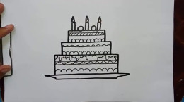 آموزش نقاشی کیک تولد برای بچه ها