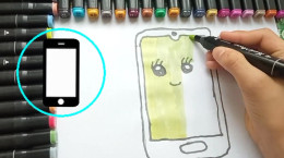 آموزش نقاشی کودکانه گوشی موبایل