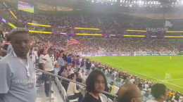 شادی هواداران آمریکا بعد از گل اول به ایران
