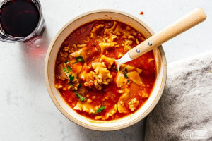 طرز تهیه سوپ لازانیا خوشمزه و مجلسی به روش رستورانی در خانه