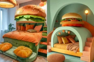 عاشقای همبرگر ، تخت خواب مورد علاقتون ساخته شد !