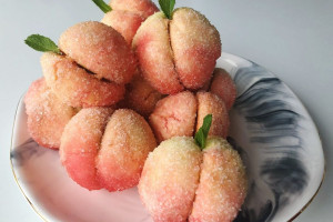 کوکی هلویی طرز تهیه کوکی هلویی با کرم کاستارد