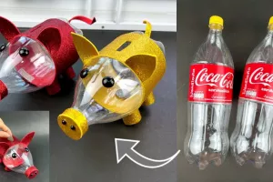 با بطری پلاستیکی قلک خوکی درست کنید !