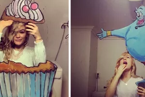 این دختر سلفی های آینه ایش را با نقاشی ترکیب کرده است !