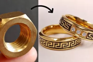 من مهره شش گوش را به حلقه های زوج تبدیل می کنم / یاد بگیرید که جواهرات بسازید !