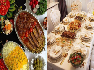 تزیین سفره ناهار همرا با سفره آرایی و دیزاین غذاهای ایرانی