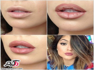 تصاویری از آموزش آرایش لب
