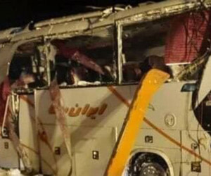 یک کشته در حادثه اتوبوس تیم فوتسال در جاده چالوس