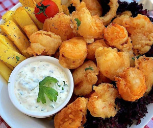 طرز تهیه میگو پفکی سوخاری با ماءالشعیر + سس تارتار