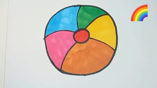 آموزش نقاشی کودکانه توپ رنگی