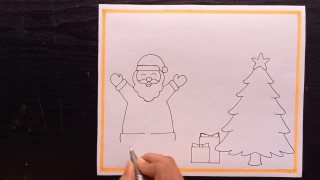 آموزش نقاشی آسان کودکانه بابا نوئل