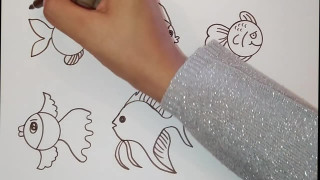 آموزش نقاشی ماهی برای پیش دبستانی