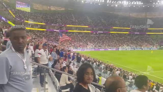 شادی هواداران آمریکا بعد از گل اول به ایران