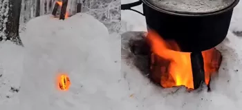 با برف / ی تنور داغ تو روز برفی درست کن !
