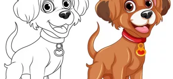 نقاشی سگ : نقاشی و رنگ آمیزی سگ (سخت / آسان)