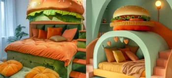 عاشقای همبرگر ، تخت خواب مورد علاقتون ساخته شد !