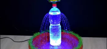 نحوه ساخت آبنمای رومیزی چراغ دار با بطری پلاستیکی