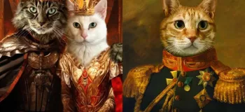 وقتی در نقاشی های کلاسیک جای انسان و گربه عوض می شود