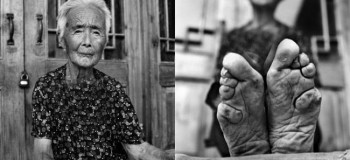رسم قدیمی عجیب بستن پاهای زنان در چین!