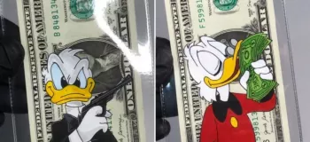 نقاشی شخصیت های کارتونی معروف روی پول کار دستان یک هنرمند !