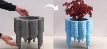 ایده صنایع دستی سیمانی / ساخت گلدان های سیمانی از بطری های پلاستیکی قدیمی
