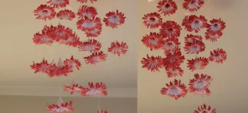 با این گل های آویزان کاغذی زیبا سقف اتاقت رو زیبا کن !