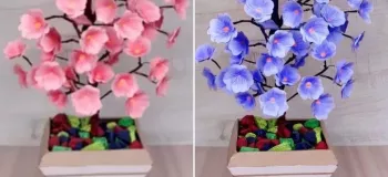 صنایع دستی کاغذی / چگونه با کاغذ گلدان پر گل زیبا درست کنیم