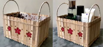 ایده بازیافت چوب بستنی و مقوا برای ساخت جعبه لوازم آرایش !