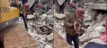 نوزادی که در زلزله سوریه زیر آوار به دنیا آمد!