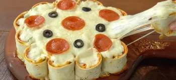 بهترین دستور العمل پیتزا آسان و خوشمزه / پیتزا رول تورتیلا با مرغ!