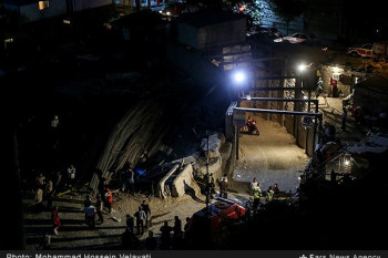 تصاویر ریزش تونل در حال احداث مترو در منطقه کیان‌شهر