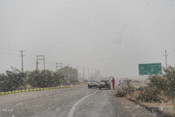 تصاویر اولین بارش برف در شهرستان گرمسیری لامرد