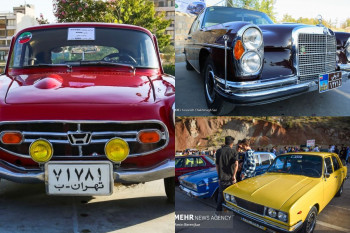 زرق و برق خیره کننده خودروهای کلاسیک و تاریخی در شیراز