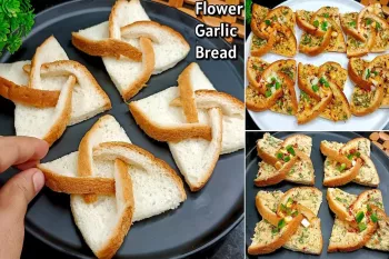طرز تهیه میان وعده متفاوت با نان تست به شکل گل در ۳ دقیقه !