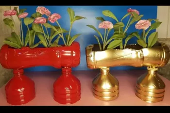بازیافت و نتایج زیبا / نحوه ساخت گلدان گل از بطری های پلاستیکی
