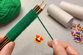 ایده عالی ساخت درخت کریسمس با کاموا و مداد
