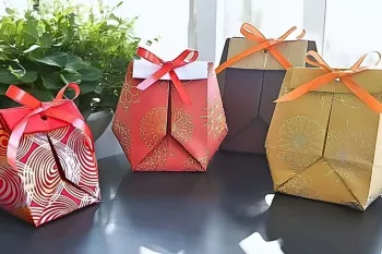 با یک کاغذ کادو، بسته بندی های فانتزی برای هدیه دادن درست کن