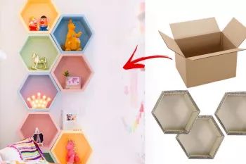 چگونه با استفاده از مقوا قفسه دیواری شش گوش را به راحتی بسازیم ؟
