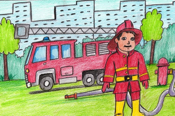 مجموعه ای متنوع از نقاشی بدون رنگ آتش نشان برای کودکان