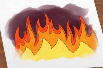 نقاشی آتش و خطرات آتش برای رنگ آمیزی کودکان