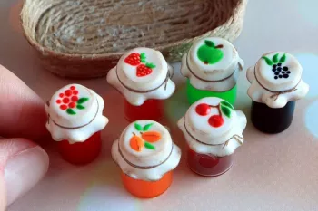 آموزش ساخت شیشه مرباهای مینیاتوری با خمیر