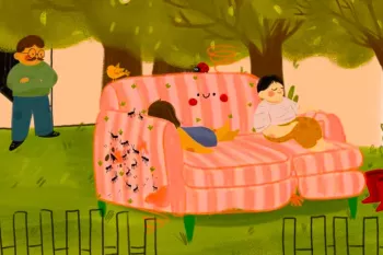 داستان کودکانه کوتاه تصویری مبل راحتی همسایه