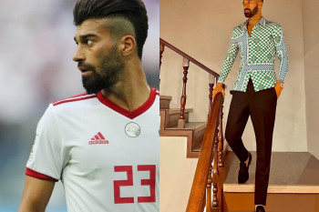 رامین رضاییان در کنار برج خلیفه دبی با استایلی عجیب!