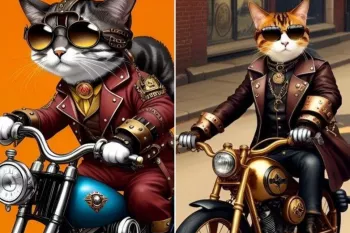 دوست داری با کدوم از این گربه های موتور سوار بری موتورسواری؟