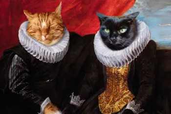 جایگزین کردن عجیب سر گربه ها در تابلوهای نقاشی قدیمی !