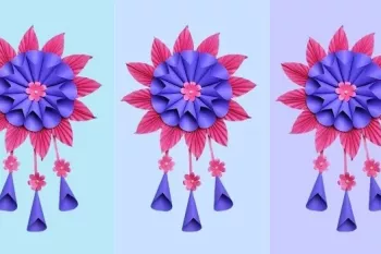 دیوارکوب کاغذی زیبا و آسان / کاردستی کاغذی برای دکوراسیون منزل