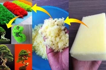 چگونه با استفاده از فوم اسفنجی درختچه تزئینی درست کنیم / به این میگن خلاقیت