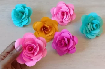 چگونه گل رز کاغذی سه بعدی زیبا بسازیم ؟!