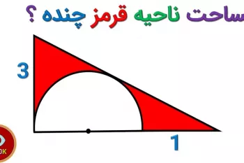 سوال زیبای المپیاد ریاضی / مساحت ناحیه قرمز را محاسبه کنید !