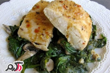 آموزش تهیه فیله ماهی با اسفناج